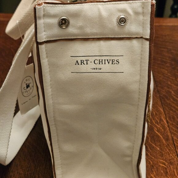 Art Chives "I Dream in India" Tote. Gold Sequined Palm Trees NWT **READ** - Picture 5 of 11